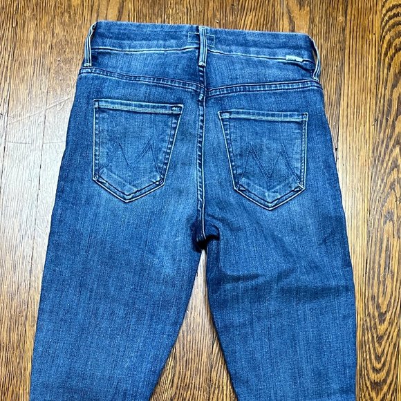 MOTHER Women's Straight Leg Jeans - Dark Blue - Picture 6 of 9